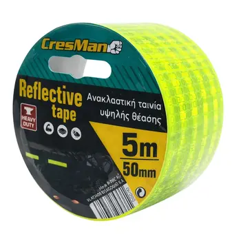 Ταινία Ανακλαστική Κολλητική Λαχανή 50mmX5m Cresman (02293)