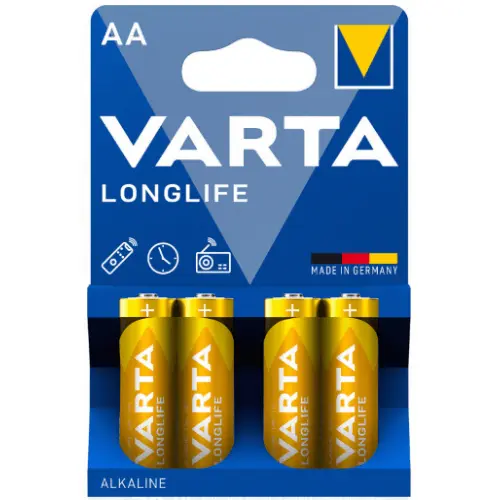 Αλκαλικές Μπαταρίες Μακράς Διαρκείας 4τμχ Varta ΑΑ