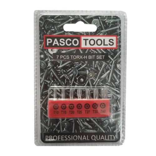 Σετ 7 Μύτες Torx με Τρύπα Τ10-Τ40 σε Θήκη Pasco 1661
