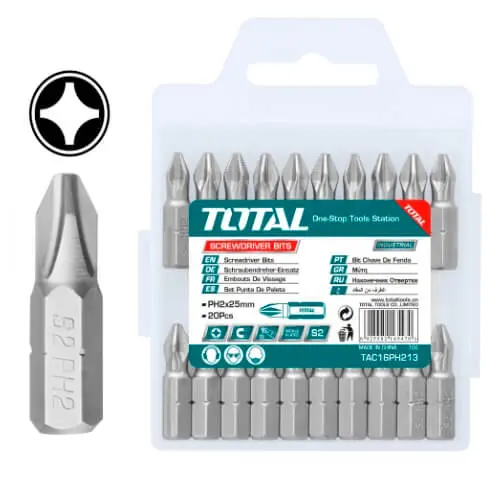Σετ 20 Μύτες Σταυρού Μαγνητικές PH2 25mm Total (TAC16PH213)