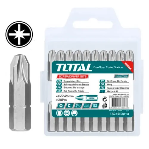 Σετ 20 Μύτες Σταυρού Μαγνητικές ΡZ2 25mm Total (TAC16PZ213)