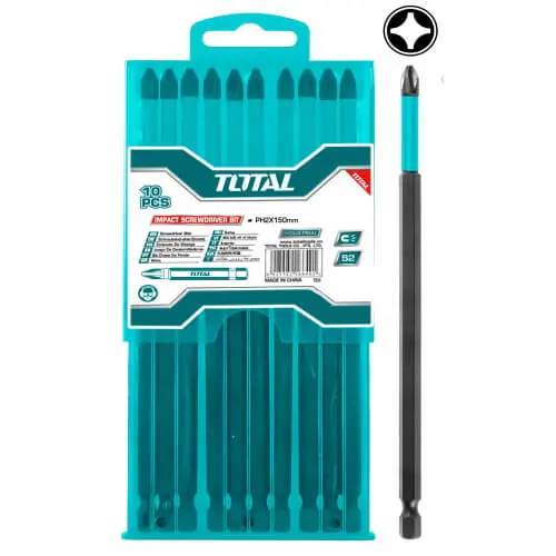 Σετ 10 Μύτες Μαγνητικές Μαύρες ΡH2 150mm Total (TACIM16PH263)