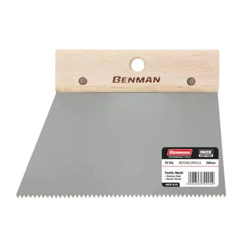 Σπάτουλα Inox Πλακάδων 200mm Ψιλό Δόντι Benman 70924