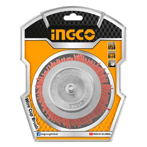 Nylon Βούρτσα Καμπάνα 75mm με Άξονα για Δράπανο Ingco (WB30755)