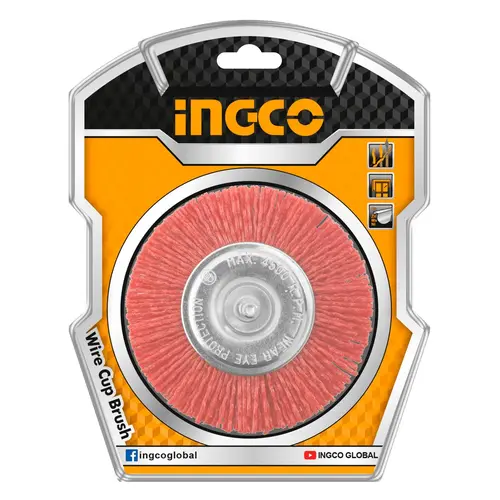 Nylon Βούρτσα 75mm με Άξονα για Δράπανο Ingco (WB40755)