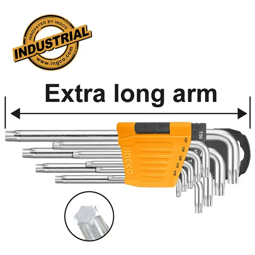 Σετ Κλειδιά Torx Μακριά T10-T50mm Ingco (HHK13092)