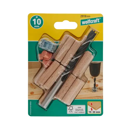 Σετ Καβίλιες και Τρυπάνι 10mm Wolfcraft