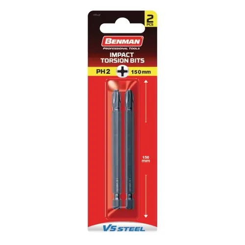 Σετ 2 Μύτες Σταυρού PH2x150mm Benman