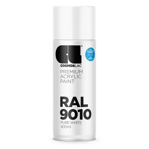 Σπρέι Ακρυλικό Λευκό Γυαλιστερό Ral 9010 Cosmoslac