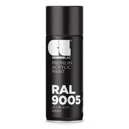 Σπρέι Ακρυλικό Μαύρο Γυαλιστερό Ral 9005 Cosmoslac