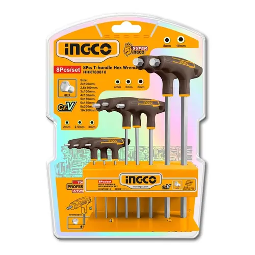 Σετ 8 Ταφ Άλλεν 2-10mm Ingco (HHKT80818)