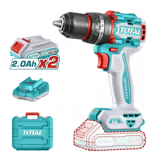 Δραπανοκατσάβιδο Κρουστικό 20V 2x2Ah 66Nm Total (TIDLI20668)