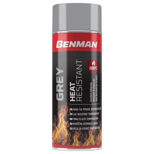 Σπρέι Πυράντοχο 800°C Ασημί Λάκα 400ml Benman (28615)