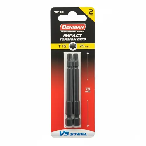 Σετ 2 Μύτες Torx T15x75mm Benman (72188)