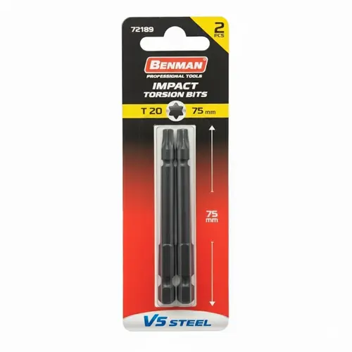 Σετ 2 Μύτες Torx T20 X 75mm Benman (72189)