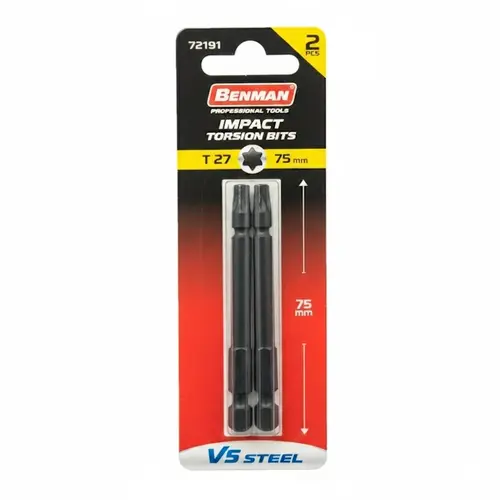 Σετ 2 Μύτες Torx T27 X 75mm Benman (72191)