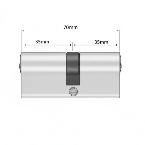 Κύλινδρος με 3 Κλειδιά  70mm (35-35) Νίκελ Cresman