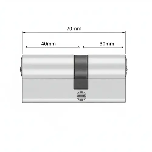 Κύλινδρος με 3 Κλειδιά  70mm (40-30) Νίκελ Cresman