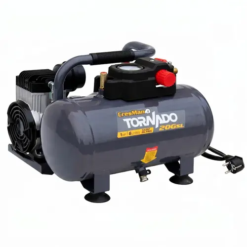 Αεροσυμπιεστής Αθόρυβος 6Lt 1Hp Cresman Tornado (206SL)