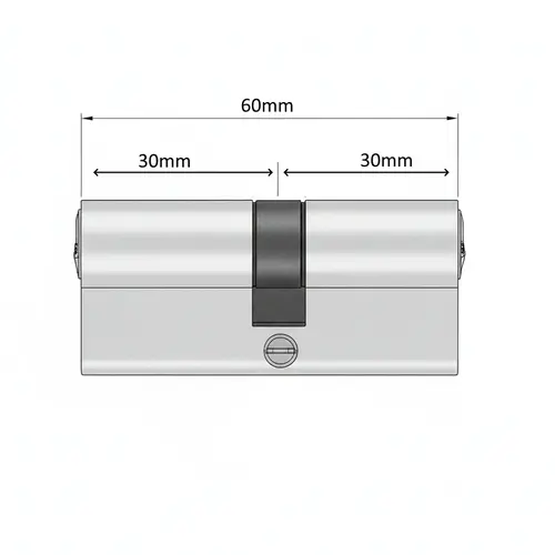 Κύλινδρος με 3 Κλειδιά 60mm (30-30) Χρυσός Hugo (60002)