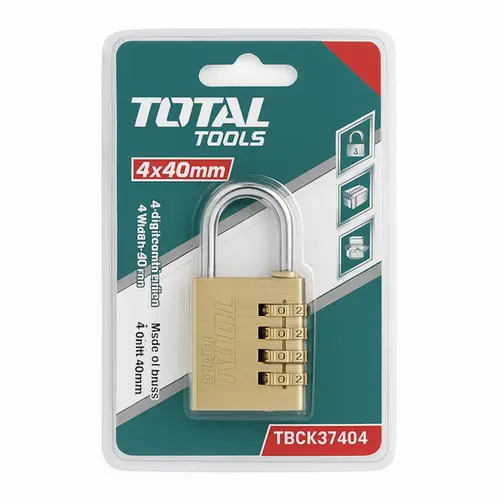 Λουκέτο Συνδυασμού Ορειχάλκινο 40mm Total (TBCK37404)