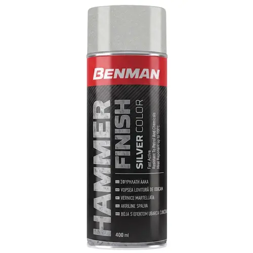 Σπρέι Σφυρήλατη Λάκα Ασημί Hammer Finish 400ml Benman (28557)