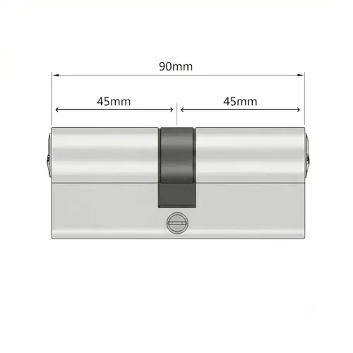 Κύλινδρος με 3 Κλειδιά  90mm (45-45) Νίκελ Cresman