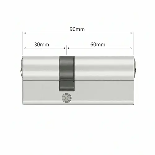 Κύλινδρος με 3 Κλειδιά  90mm (30-60) Νίκελ Cresman