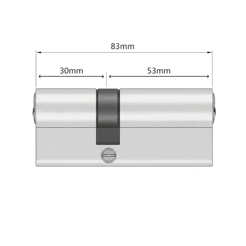 Κύλινδρος με 3 Κλειδιά  83mm (30-53) Νίκελ Cresman