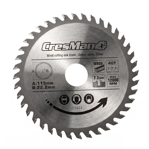 Δίσκος Κοπής Ξύλου 115mm 40Δ Cresman (01431)